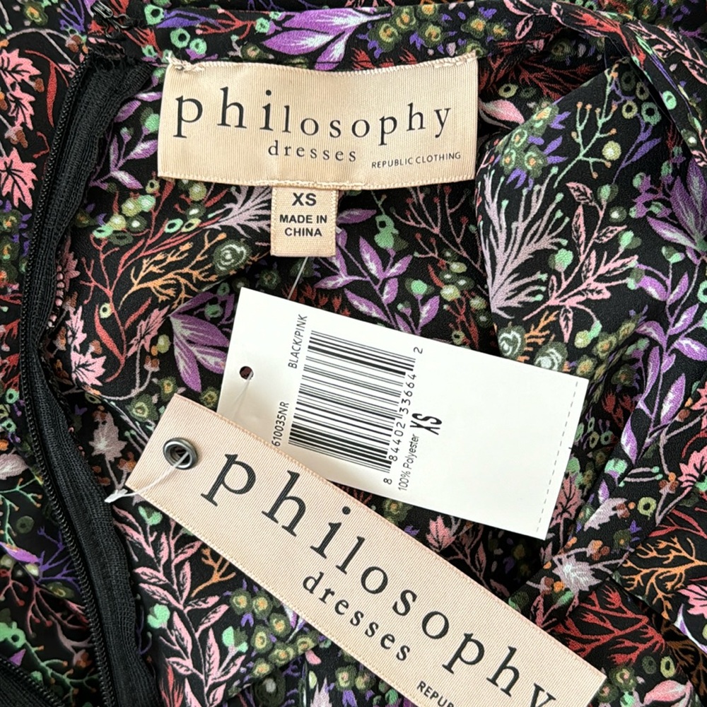 Philosophy Keyhole Floral Ruffle Dress Size XS - Picture 7 of 12